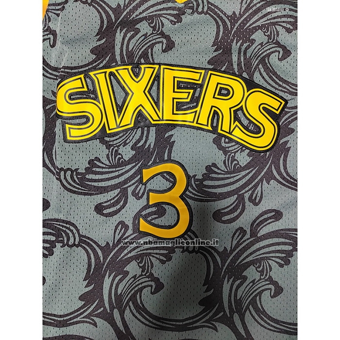 Maglia Philadelphia 76ers Allen Iverson #3 Mitchel & Ness 1996-97 Nero